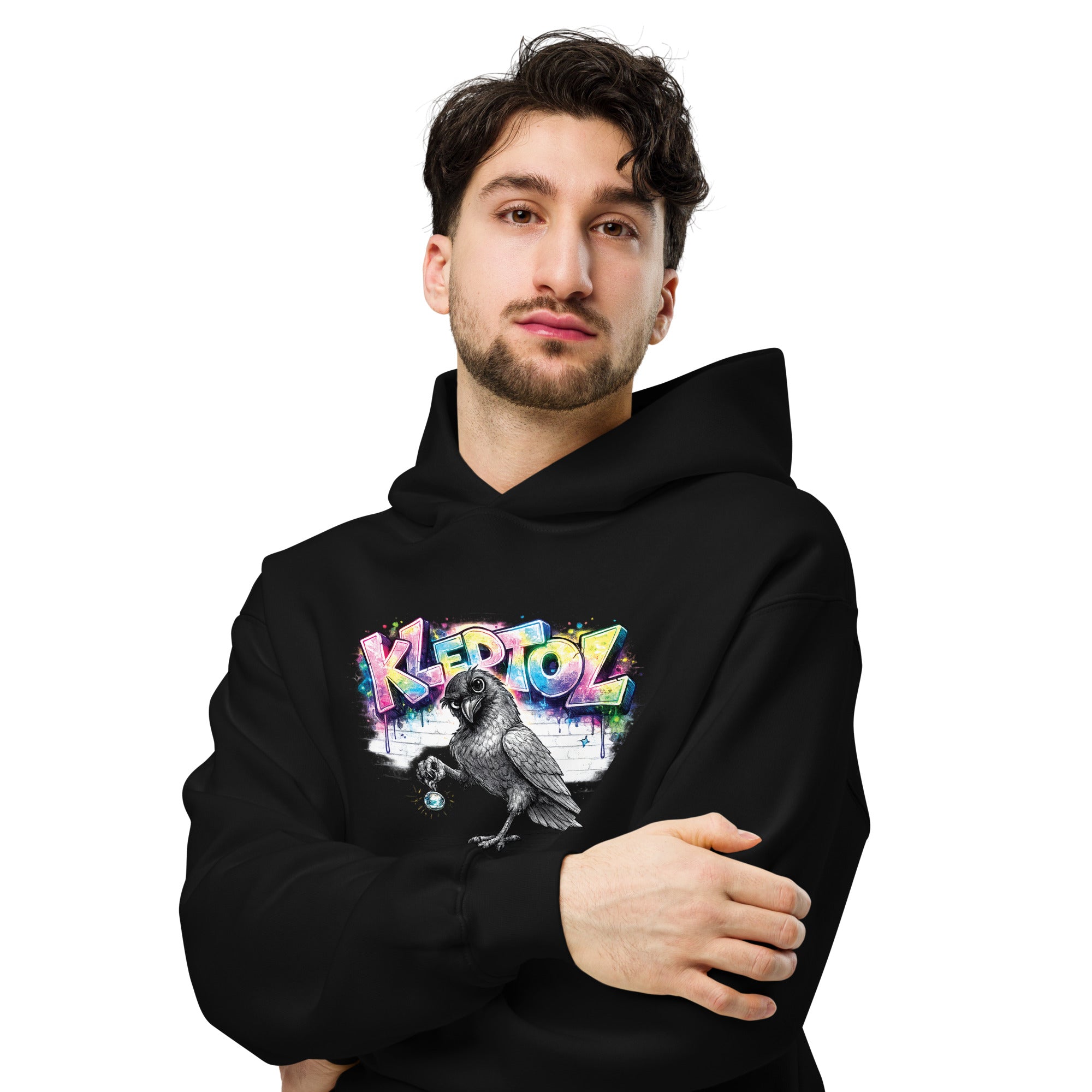 Kleptol Crow-Unisex oversized hoodie – Sketcha Designs